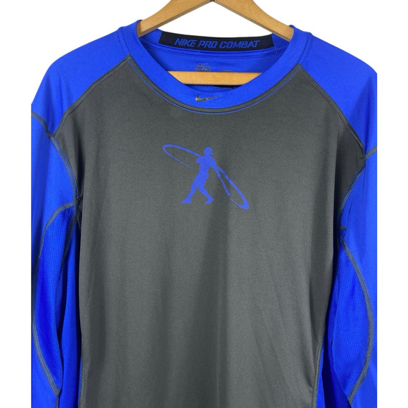 Ken Griffey Swingman Nike Pro Combat Shirt XXL Fitted Blue Gray Baseball Sleeve - Picture 1 of 13